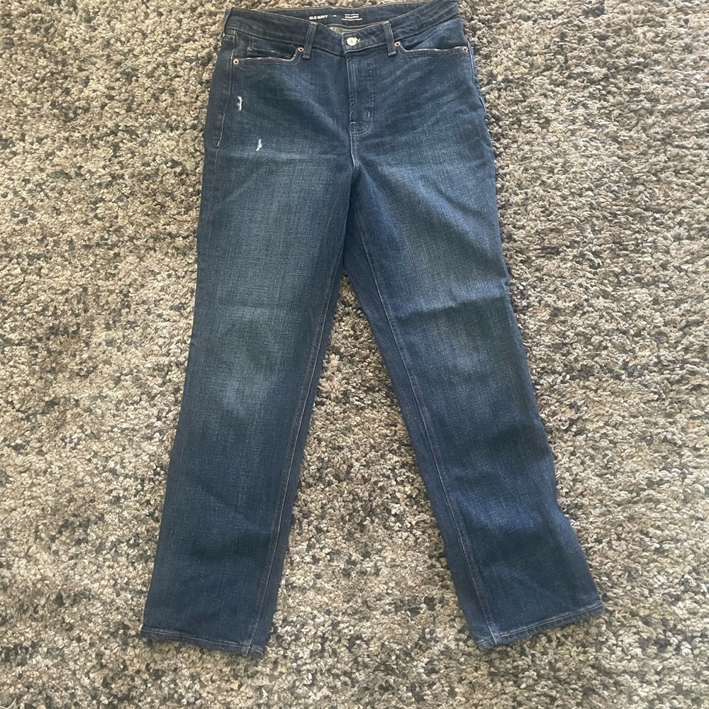 Old Navy Dark Blue Straight Leg Women's Jeans